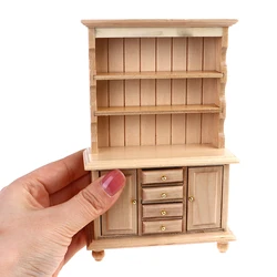 1:12 Dollhouse Miniature Wood Display Cupboard Shelf Cabinet For Doll House Furniture Decor Accessories