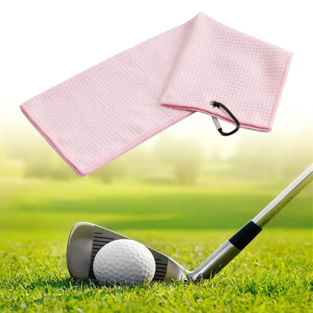 Golf Towel Facial Cleaning Waffle Pattern Hook Featured Quick Dry Soft Microfiber Fitness Gym Towels Sporting Goods