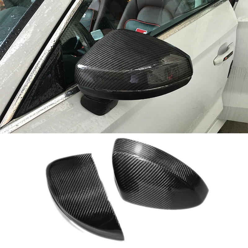 

Carbon Fiber side Mirror Cover For Audi A3 S3 2014 2015 2016 - UP RS3 1:1 Car Styling side caps Replace style & Add on style