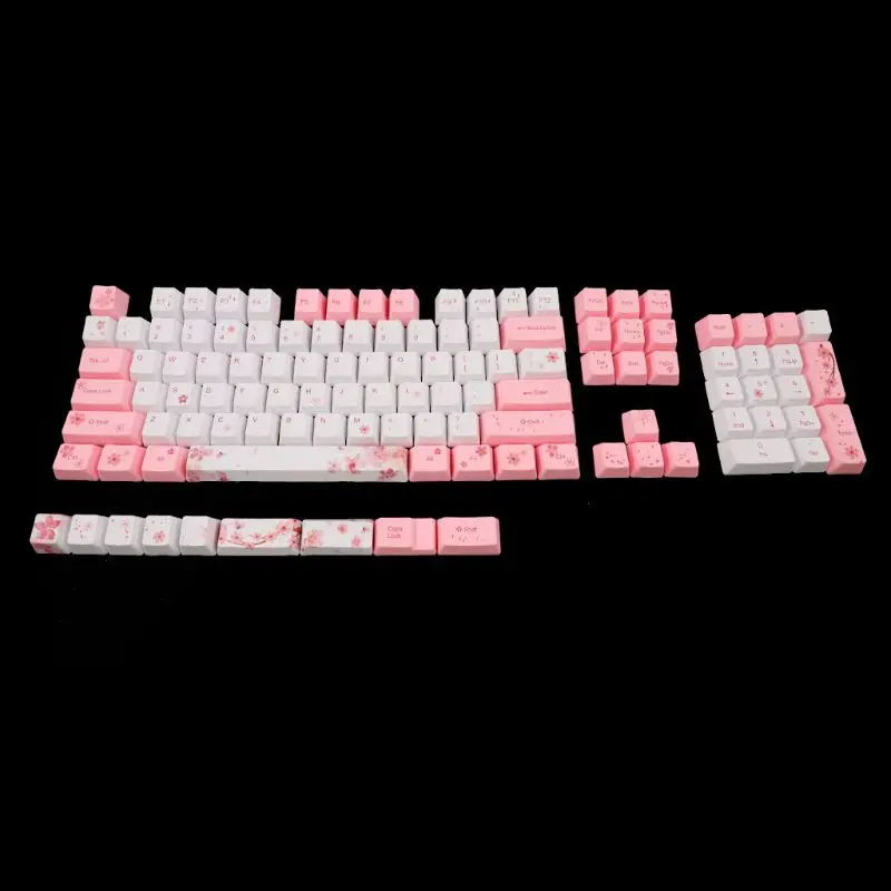 Teclado mecánico de flor de cerezo, OEM, PBT, sublimación