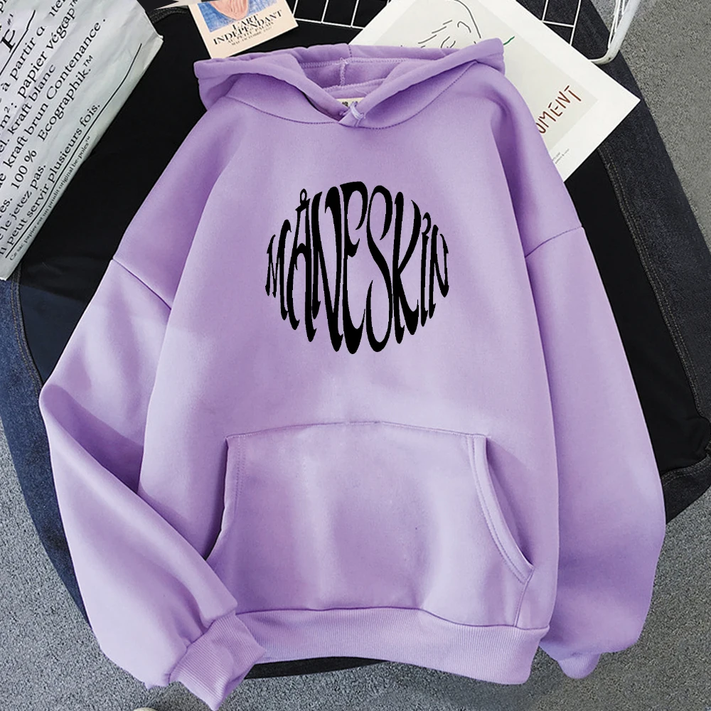 Maneskin Hoodie New Fashion Women Oversized Loose O-Neck Casual Sweatshirts Hoodies Harajuku Fleece Pullovers Hoody 11 Colors