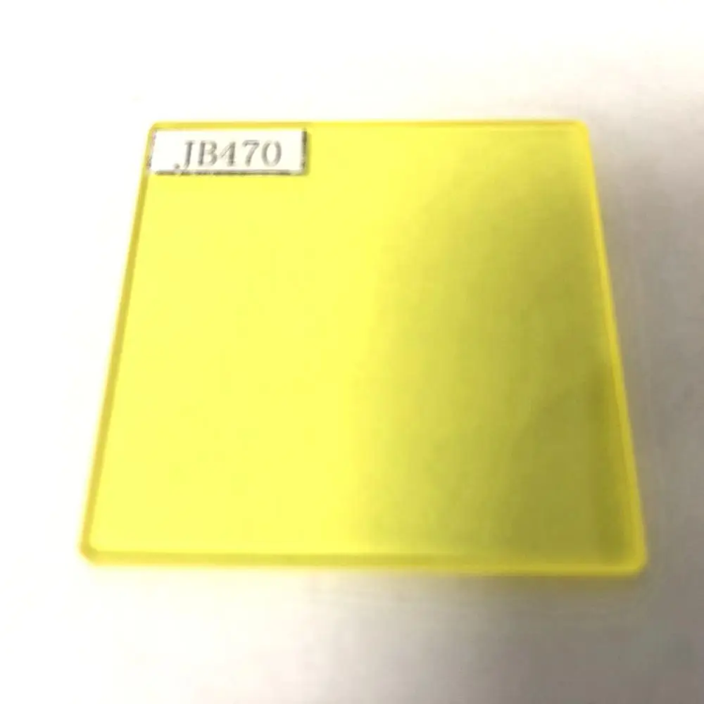 50X50Mm Vierkante JB470 470nm Ir Pass Uv Cut Geel Optische Filter Glas