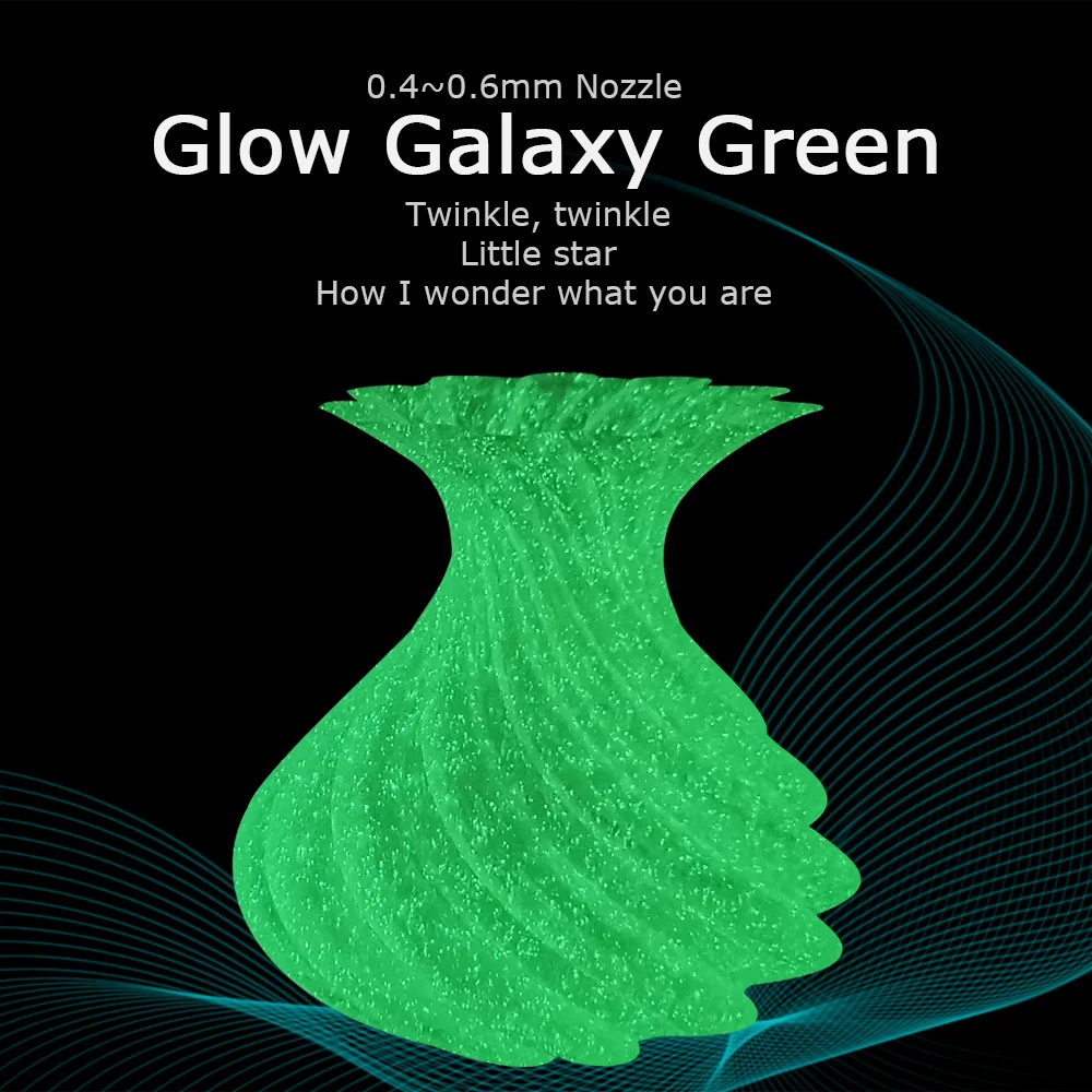 Opy Glitter Matte Galaxy Filament 1Kg 1.75Mm Black 10M 100G Plastic Glowing Blue Twinkle 3D Printer Pla Luminous Green Shiny