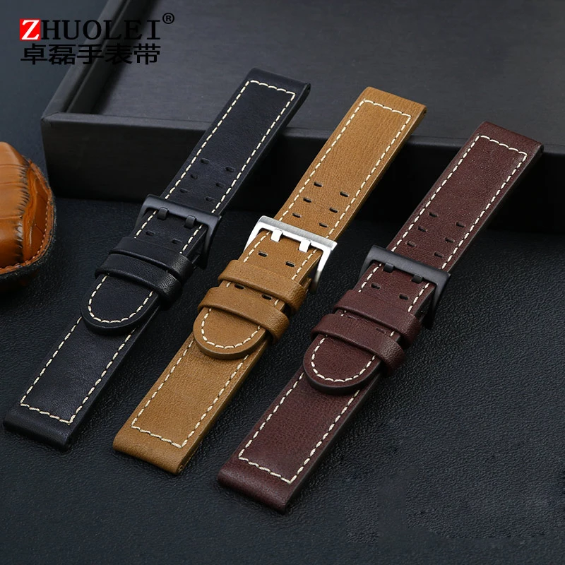 For Hamilton Khaki aviation Watch H77616533 H70615733 Watch Strap Genuine Leather jazz field Men WatchBand 20 22 Military Style