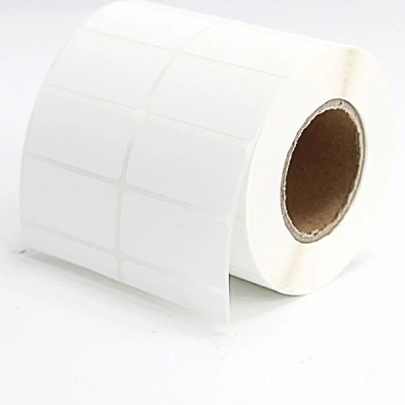 Waterproof Polypropylene 30 40 50 60 70 80 90 100mm Vinyl Thermal Transfer Carbon Printer Label Blank White PP Stickers in Roll