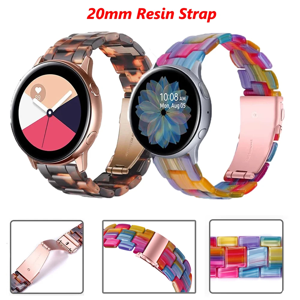 삼성 갤럭시 워치 3 41 액티브 2 40 44 20mm, 레진 시계 밴드, 기어 S2, 화웨이 GT2, 42 교체용 손목 밴드