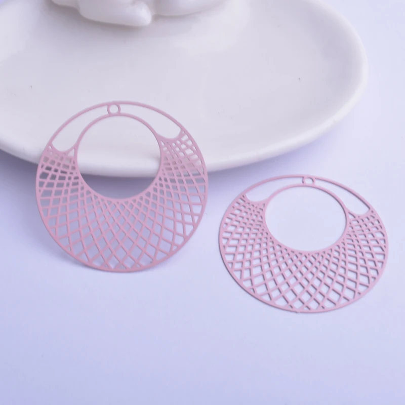 30 Stück AB2897 41mm Filigrane Große Runde Anhänger Kreisförmige Anhänger für DIY Schmuck- und Ohrringherstellung – Detail 6