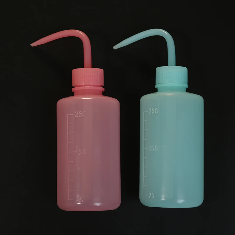 Elbow Plastic Laboratory Beaker 250ML Size Chemical Inspection Laboratory Equipment Tattoo Blue/pink Water Bottle