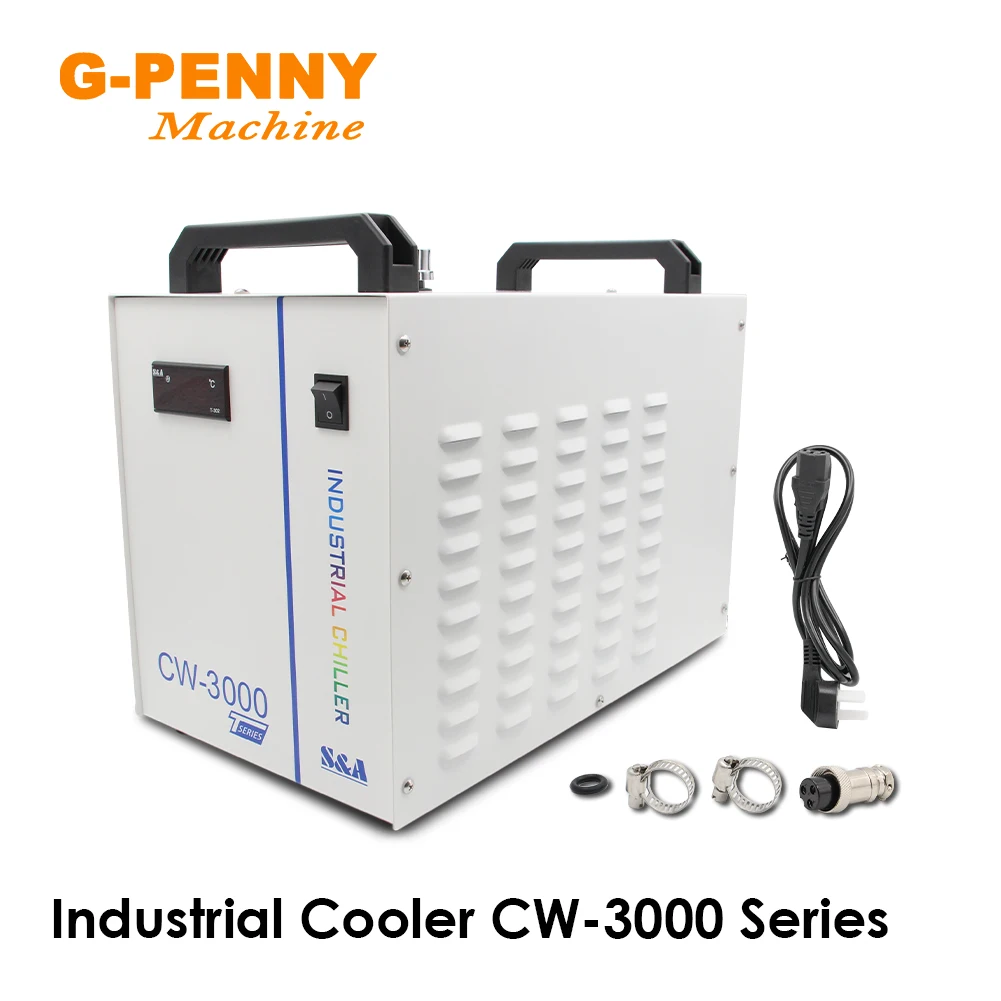 Bomba de Refrigeração de Água Industrial Chiller de Água para Co2 Gravação a Laser Máquina de Corte de Refrigeração Cw3000 Dg110v Tg220v 380v