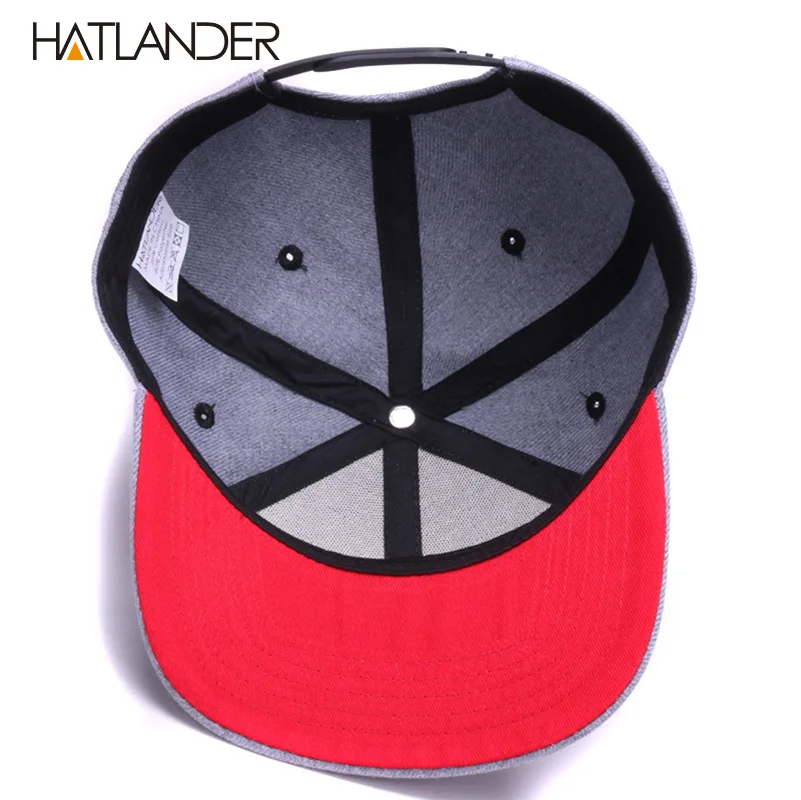 HATLANDER Original semi curved snapback caps MOM baseball cap DAD basketball cap couples grey hip hop cap hat bone sports hats