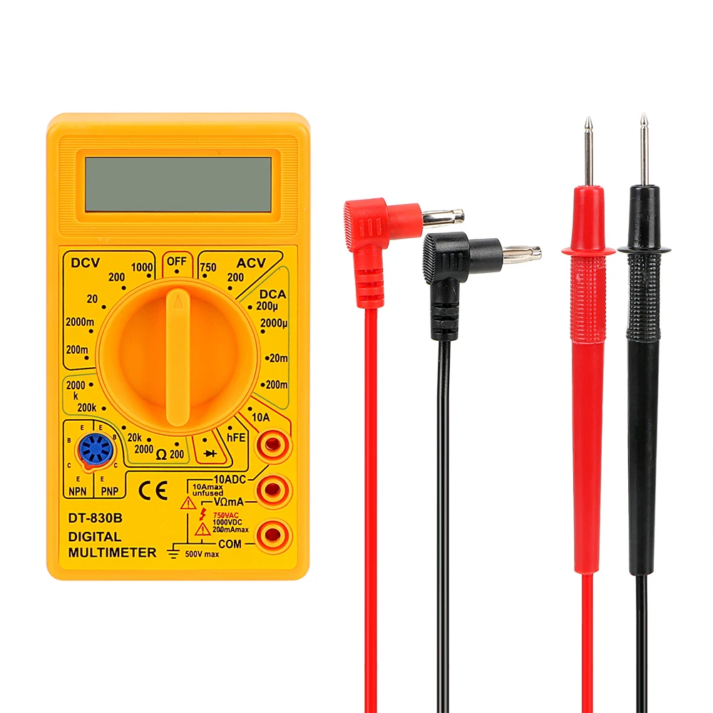 DIYWORK Ohmmeter Volt Tester Analysis Instrument Multimeter LCD Auto Range Digital Voltmeter DT-830B