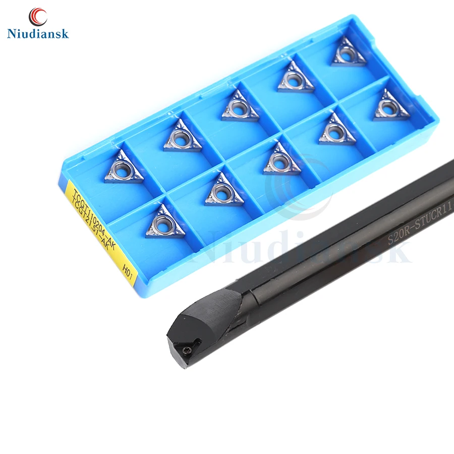 S10K S12M S16Q-STUCR11 Internal Turning Tool Holder S20R-STUCR11 S25S-STUCR11 STUCL 10pcs TCMT1102 Carbide Insert Lathe Tool Set