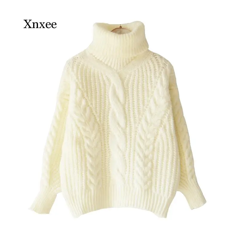 Turtleneck Sweater Women Autumn and Winter Pullover Lantern Sleeves High Stretch Knit Casual Twist Warm Sweater Long Sleeve Yell