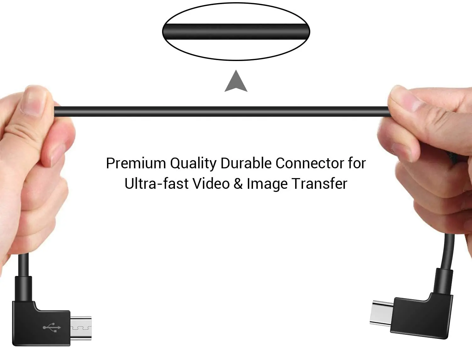 Kabel danych Micro USB do typu C 11,8 cala 90-stopniowy kabel do transmisji danych wideo dla DJI Mavic 2 Zoom/Mavic 2 Pro/Mavic Air/Mavic Air 2/Mavic — zdjęcie produktu 5