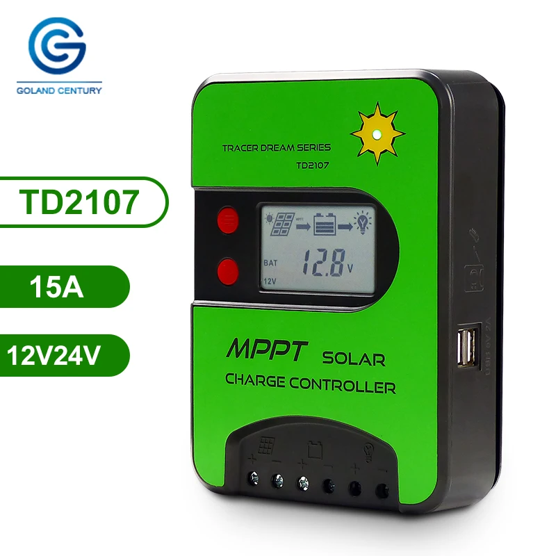 Goland Century 12V 24V 15/20/30A MPPT Solar Charge Controller Solar Panel Battery Regulator LCD Display High Perfomance