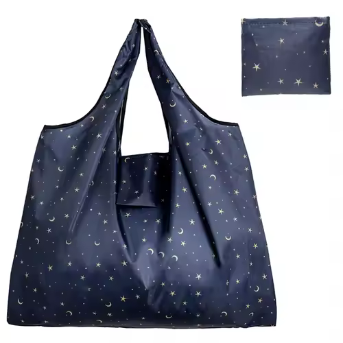 BIG Eco-Friendly Folding Shopping Bag Reusable Portable Shoulder Handbag for Travel Grocery Fashion Pocket Tote - Image 30