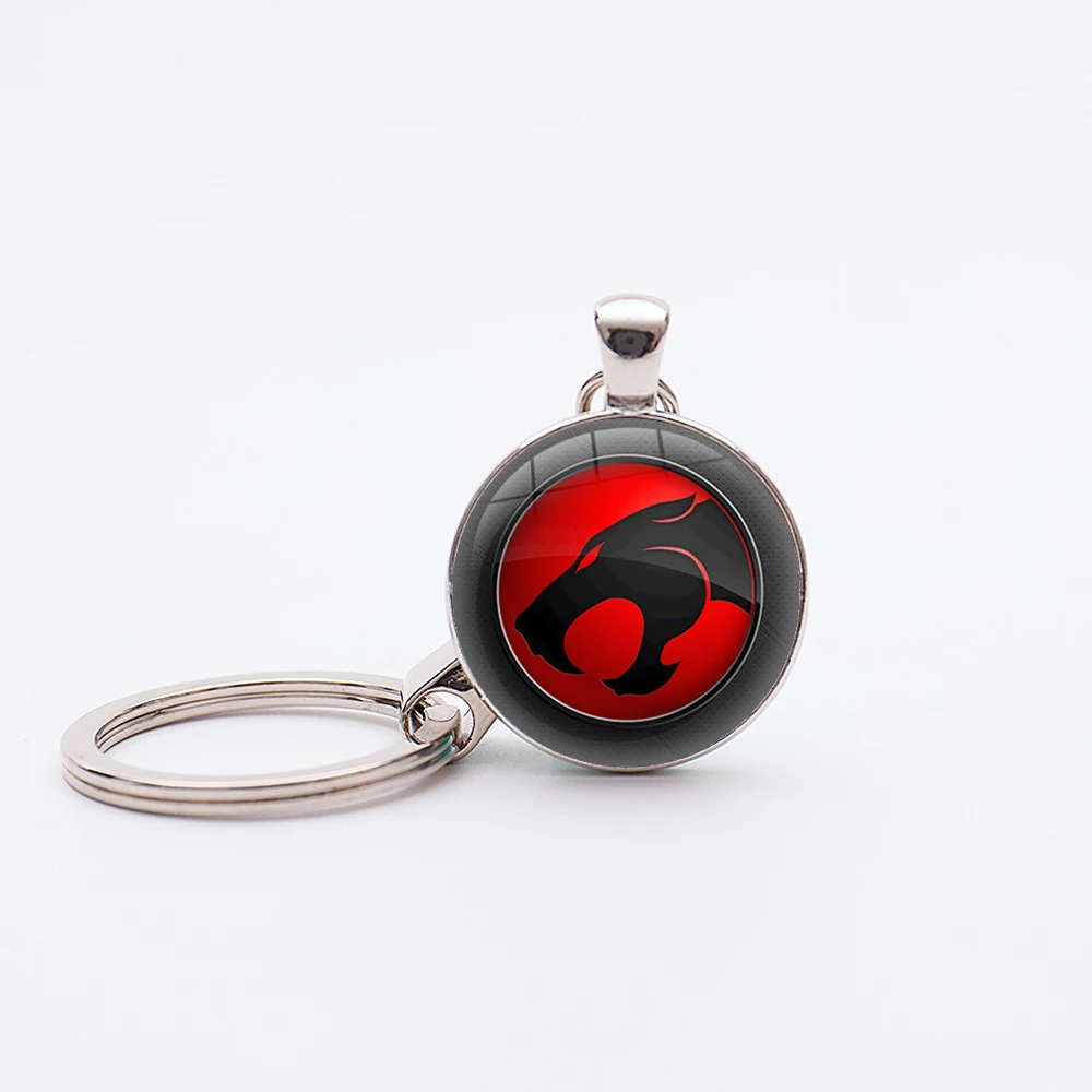 16 Style Hot TV Show ThunderCats Silver Plated Pendant Keychain Handmade Glass Dome Cabochon Key Holder Jewelry