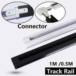 LED 트랙 라이트 레일, 0.5M, 1M, 알루미늄 2 와이어, 스팟이 있는 전기 레일, Led 트랙 램프 레일 트랙 조명, 매장 가정용