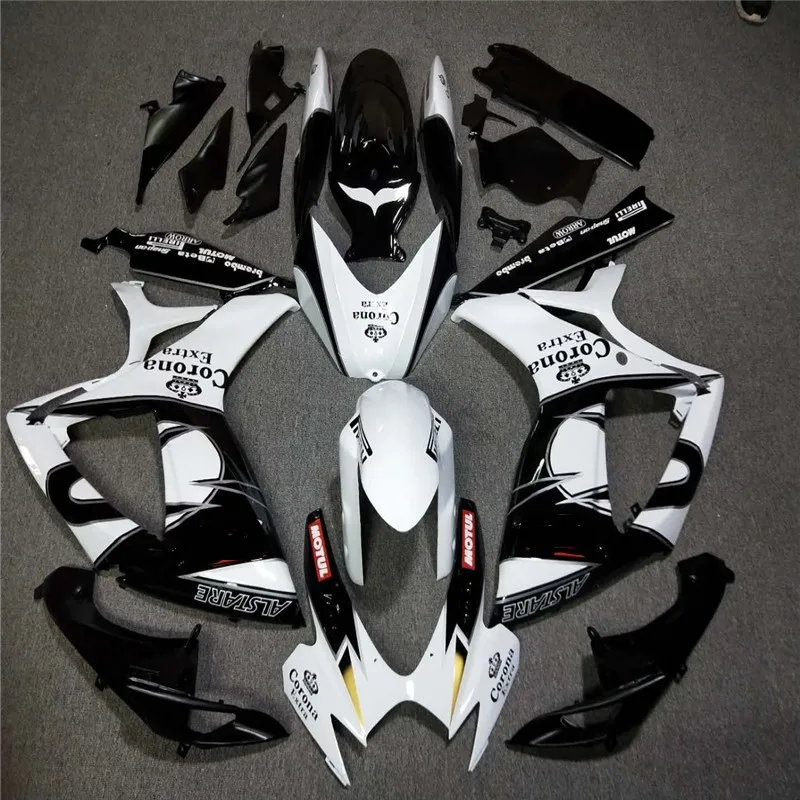 Fairing kit for SUZUKI GSXR600 750 K6 06 07 white/ black GSXR 600 GSXR750 2006 2007 ABS corona parts Motorcycle Fairings set