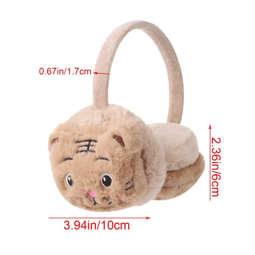 Cache-oreilles en peluche doux et moelleux pour femmes et filles, cache-oreilles, bandeau de sauna, couvre-oreilles épais tigre, accessoires de dessin animé mignons, hiver, 1 pièce