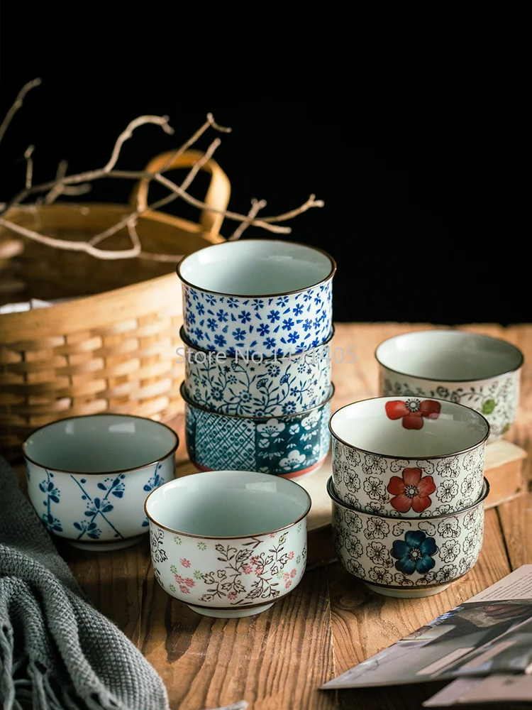 Japanese Ceramic Bowl Tableware Set Creative Retro Household Rice Bowl Single Eating Bowl Soup Noodle Bowl Small Bowl