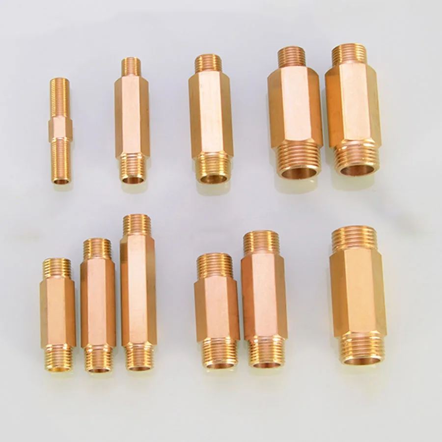 

Brass Pipe Hex Adapter 1/8" 1/4" 3/8 1/2" BSPT Male Thread Equal Diameter Reducing Extension Joint For Water, Oil And Gas