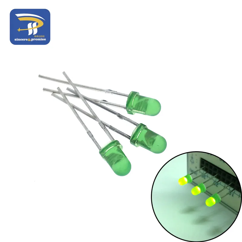 Kit surtido de luces LED de diodo, 5 colores * 20 piezas = 100 Uds./1Color = 100 Uds. F3 3mm, verde, azul, blanco, amarillo, rojo, componentes DIY