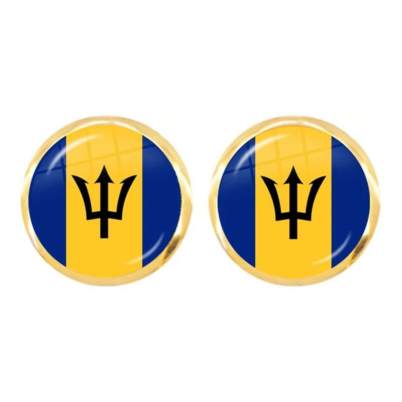 The Commonwealth of Dominica,Saint Lucia,Saint Vincent and the Grenadines,Barbados,Grenada,Ecuador National Flag Stud Earrings