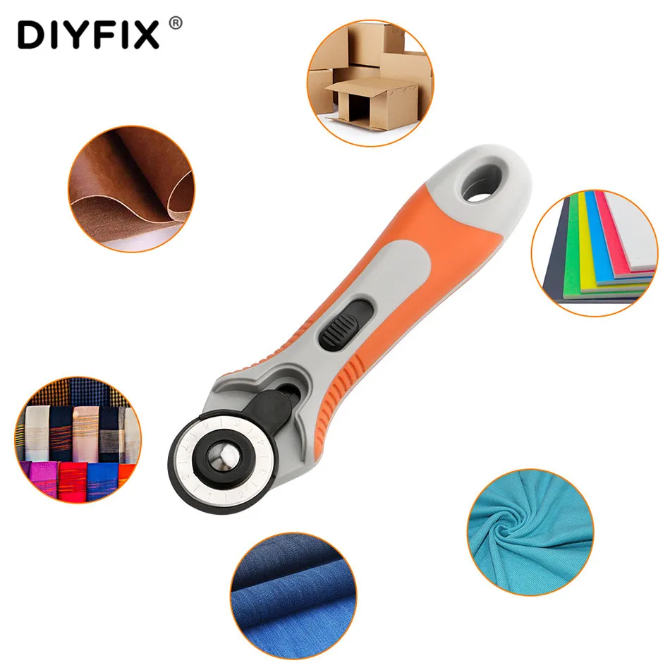 28mm Tail Supplies Rotary Cutter Patchwork Tools Safe Roller Wheel Round Knife For Leather Fabric Paper Vinyl Srtips Sewing Tool