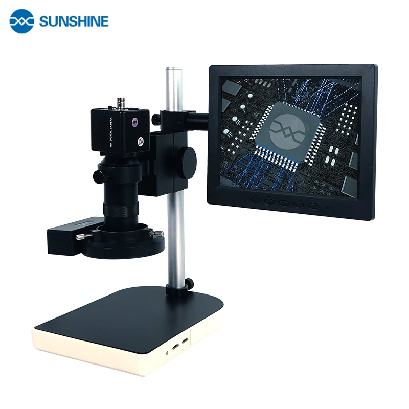 SUNSHINE MS8E-01 Electronic Digital Microscope 21-135 times magnification HD Zoom 130W Professional Digital Microscope