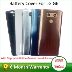 Battery Cover Rear Door Housing For LG G6 LS993 US997 VS998 Back Cover Case with Fingerprint Button+Camera Lens+Adhesive Tape