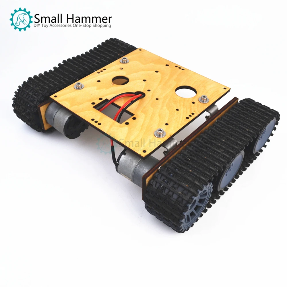 Wood Tank Robot Chassis DC9-12V Tracked Vehicle DIY arduino Assembly Kit