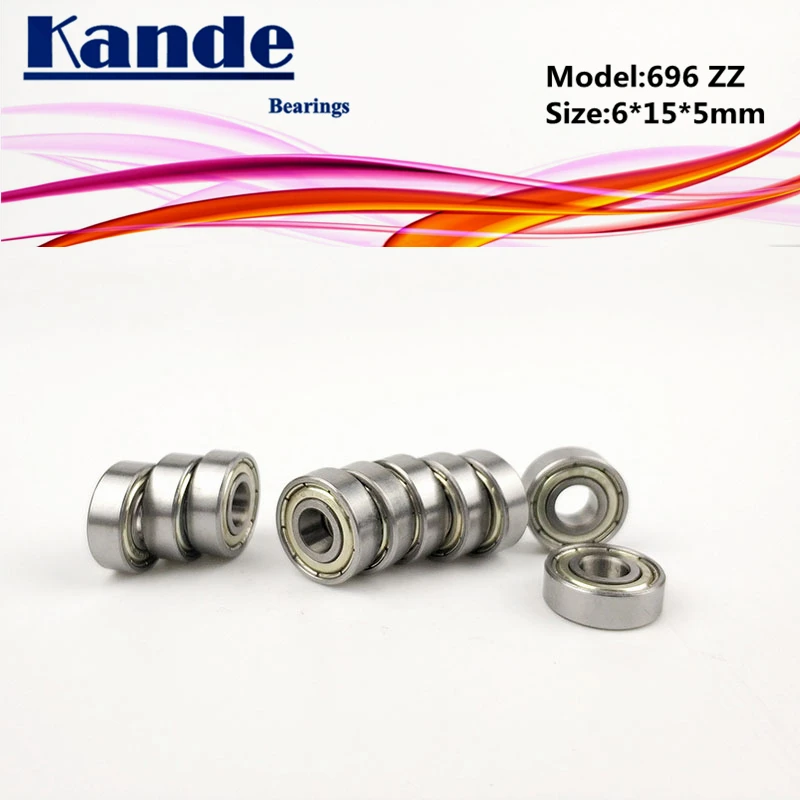 

Kande Bearings 696ZZ 10pcs ABEC-1 696-2Z ABEC-3 696ZZ ABEC-5 696 ZZ Miniature Deep Groove Ball Bearing 6x15x5mm 696