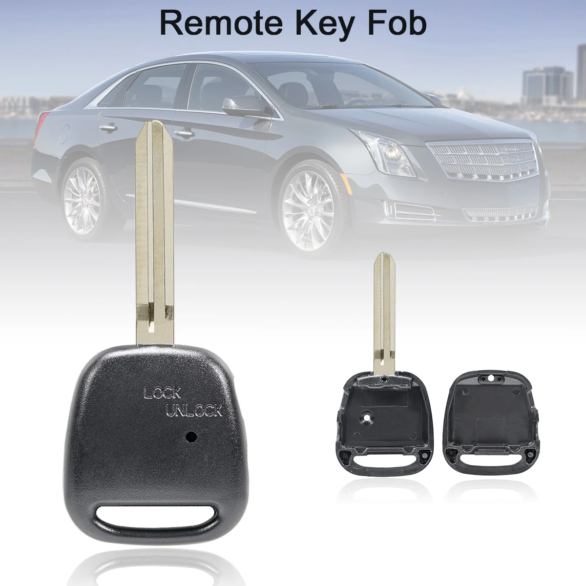 Remote Car Key Shell Fob with TOY43 Blade 2 Side Button Fit for TOYOTA Carina Estima Harrier Previa Corolla Key Case