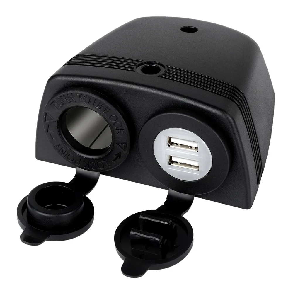 Car cigarette lighter modified socket dual USB car charger mobile phone charger combination 12-24V universal