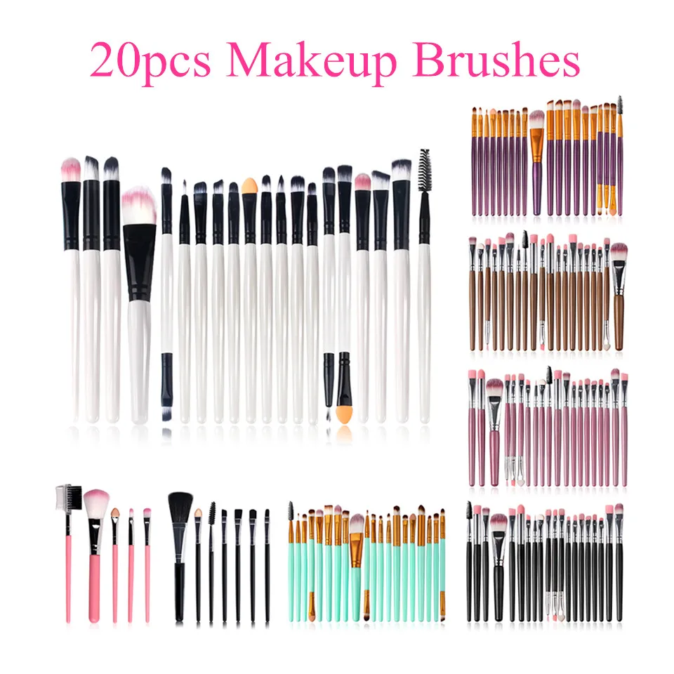 5/7/15/20pcs Makeup Brushes Soft Material Cosmetic Powder Eye Shadow Foundation Marble High Quality Brush Makeup Tool