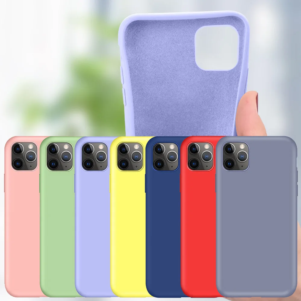 10/20PCS 2.0mm Liquid Case For IPHONE 16 15 14 13 12 XS Pro Max 11 XR 78 Plus SE 2023 Luxury Silicone Soft TPU Full Cover Case