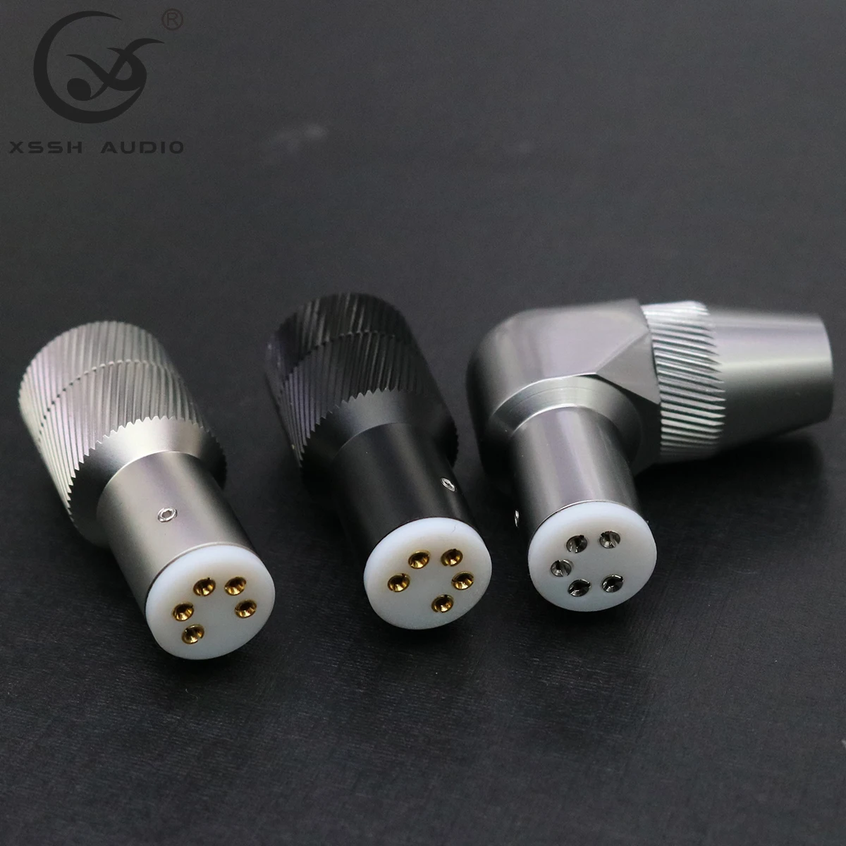 XLR Connector Phono DIN XSSH Audio Brass Gold Plated 5 Pins Poles Female Record Gramophone Phono Tonearm Terminal XLR Plug Jack