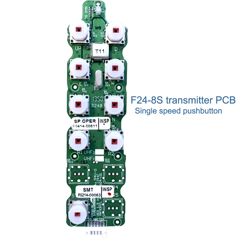 Telecontrol F24-8D F24-8S 8 single dual keys wireless remote control transmitter emitter circuit board PCB for replace repair