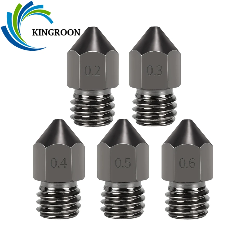 KINGROON MK8 Nozzle Hard Steel Nozzles 3D Printer Hotend Extruder Hard steel Nozzles 0.2-1mm for 1.75mm Filament 3D Printer Part