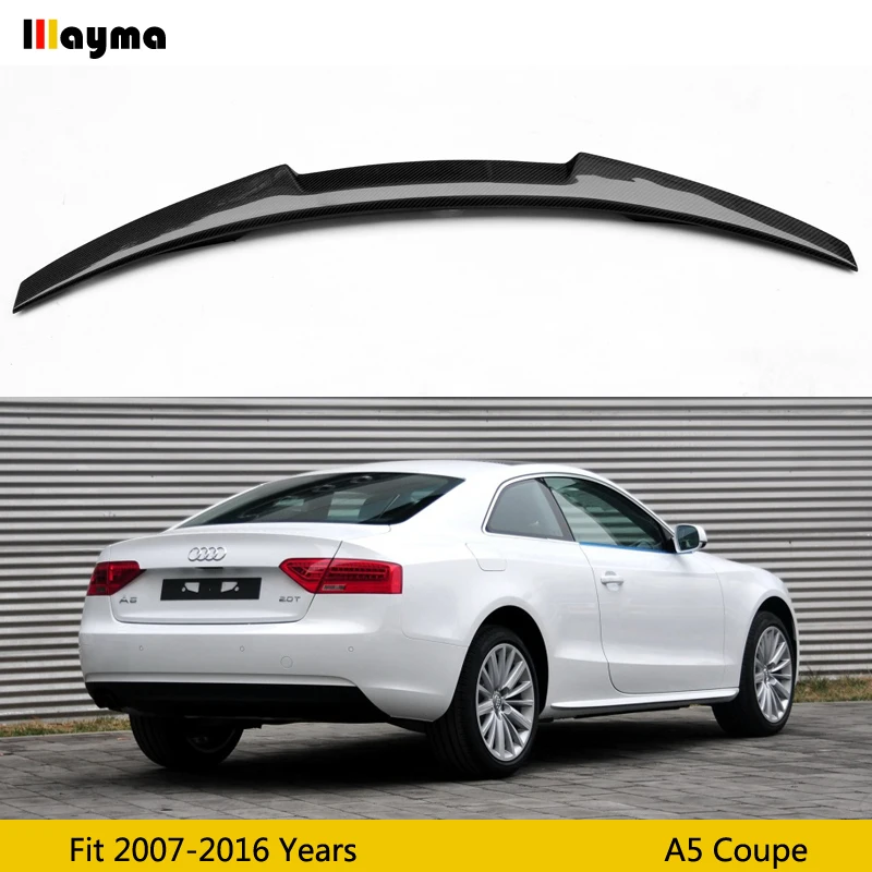 

M4 style Carbon fiber rear trunk spoiler lip for audi a5 coupe 2door 2007 - 2016 CF styling car wing (not fit Sline S5 RS5)