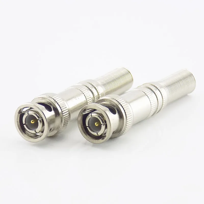 Conector macho BNC sin soldadura, adaptador Coaxial de giro para accesorios de cámara CCTV, sistema de Kit de vigilancia, 5 uds.