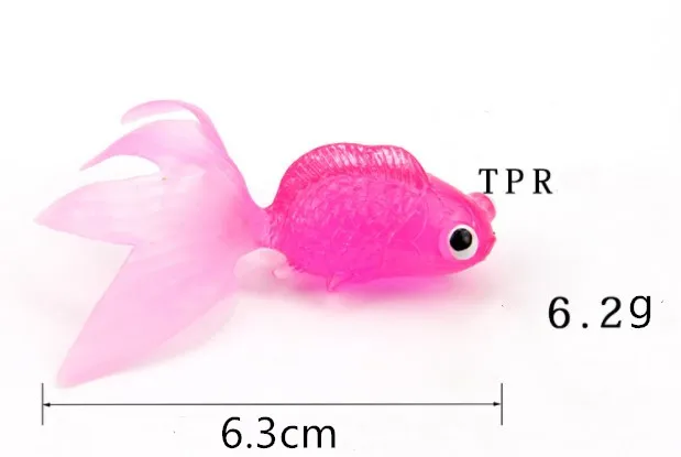 6pcs/ a lot  Translucent Soft Texture  Simulation Animal Model  Goldfish  Marine  Biology Education HY002