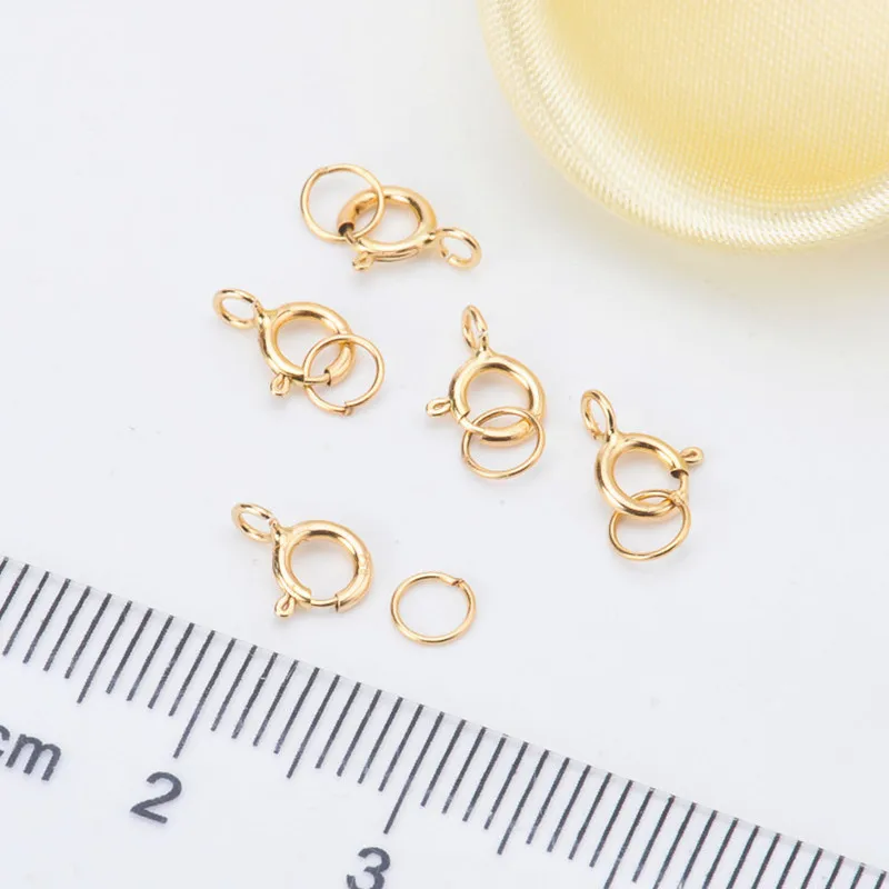 5PCS Au750 G18 K gold Metal Lobster Clasps Hooks Bracelet End Connectors for Jewelry Making DIY Necklace Accessories