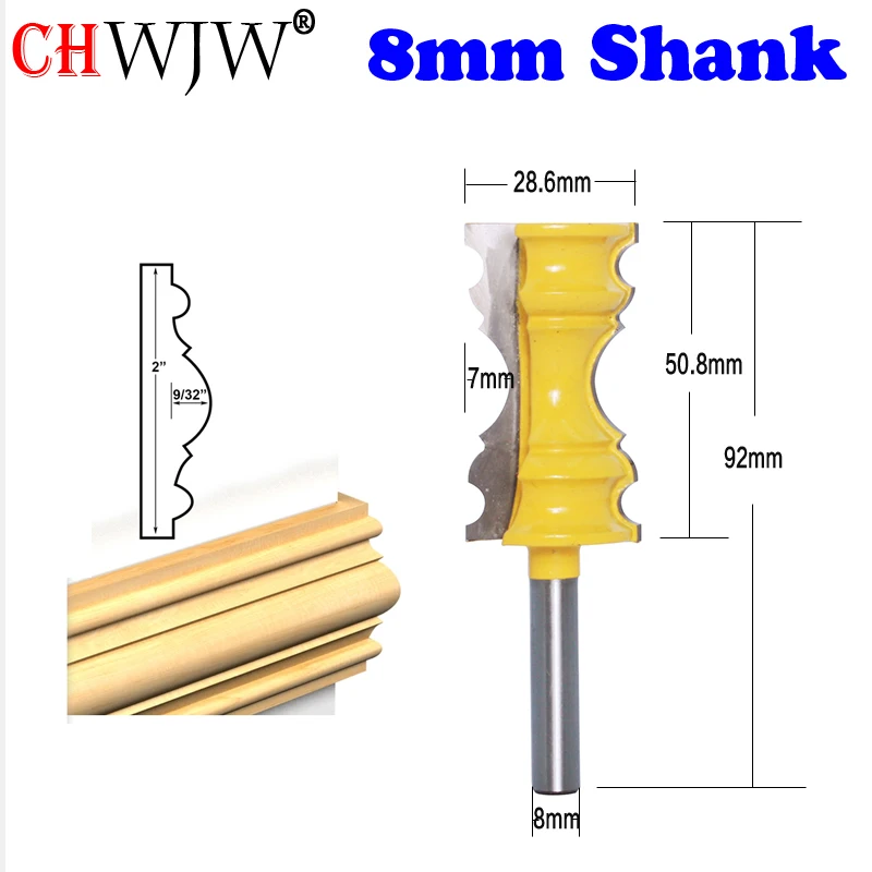 

CHWJW 1 шт. Концевая фреза 8 мм хвостовик большой разработать стул для литья рельсов для вырезания гребней и линии нож по дереву, обработки зазубрин на резак для деревообрабатывающих инструментов