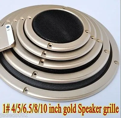 

1pcs 1# 2/4/5/6.5/8/10 inch gold Speaker grille Car Subwoofer
