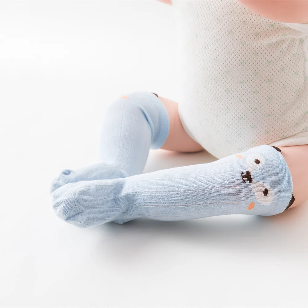 3 Pasang/Lot Bayi Kaus Kaki Lutut Tinggi Anak Laki-laki Anak Perempuan Baru Lahir Balita Kapas Panjang Kaus Kaki Anti Slip Lucu Kartun Hewan Non-Slip untuk 0-36M