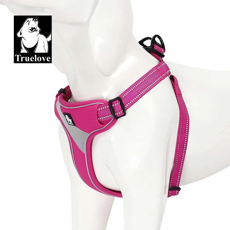 Truelove Adjustable Easy on Dog Pet Harness Outdoor Adventure Reflective Dog Halter Protective Nylon Walking Dog Harness Vest