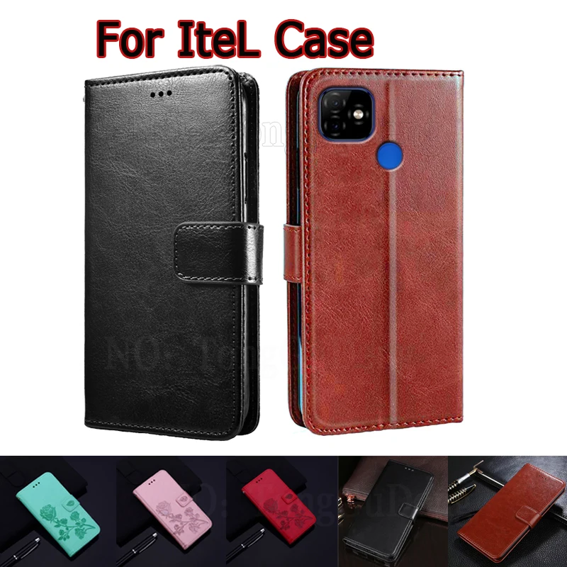 Case For Itel P36 S16 Pro Cover Leather Book Funda For Itel Vision 1 Pro Plus Case Phone Flip Wallet Protective Shell Hoesje Bag