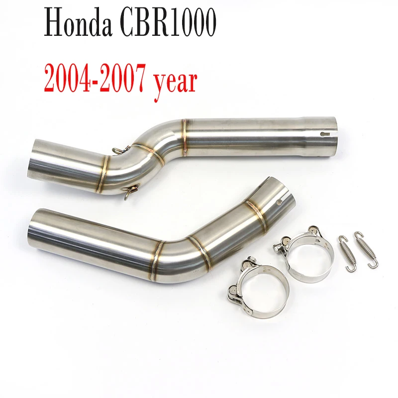 

For HONDA CBR1000RR CBR1000 2004-2007 Slip On Motorcycle Exhaust Escape Middle Tube Link Pipe Modified Stainless Steel Muffler